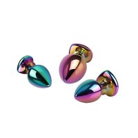 Chisa Rainbow Heart Butt Plug 3-delt sæt Anal starter kit, billede 2