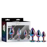 Chisa Rainbow Heart Butt Plug 3-delt sæt Anal starter kit, billede 5