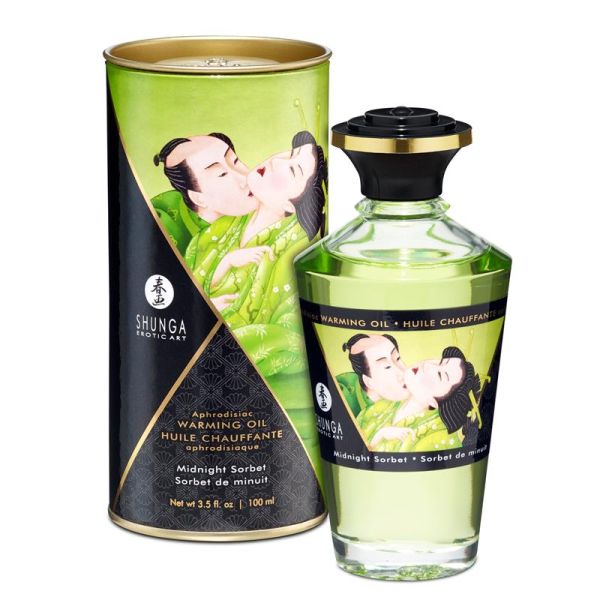 Shunga óleo de massagem com efeito calor sorvete da meia-noite