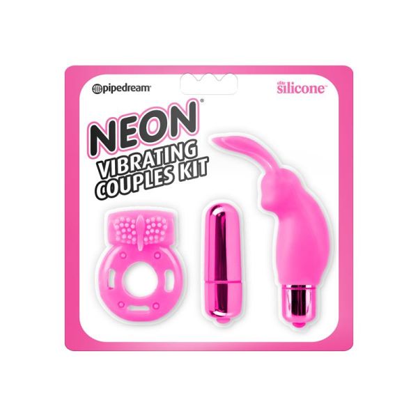 Neon Vibrating Couples Kit (Pink)