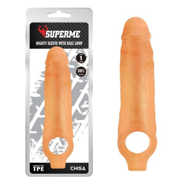 Chisa Mighty manchon avec anneau pour testicules, couleur chair