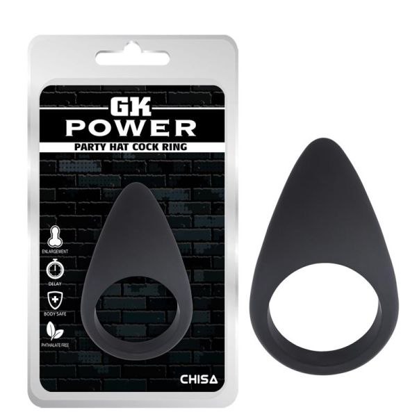 Anneau pour pénis Chisa chapeau de fête en silicone (noir)