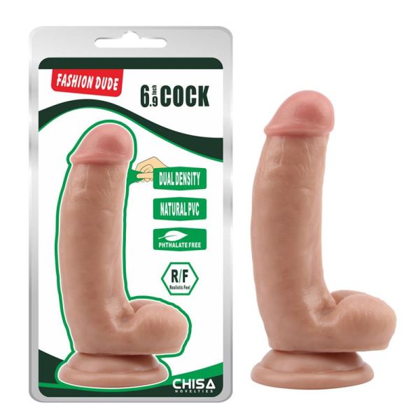 Chisa Dual Density Dildo Fashion Dude 6.9" Flesh