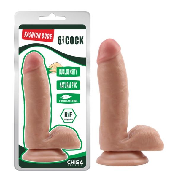 Chisa Dildo Dual Density Fashion Dude 6.7" Flesh