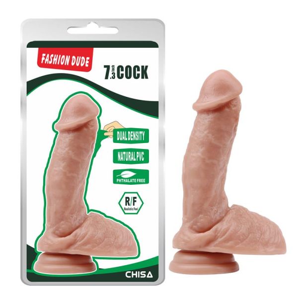 Chisa Dildo Dual Density Fashion Dude 7.3" Flesh