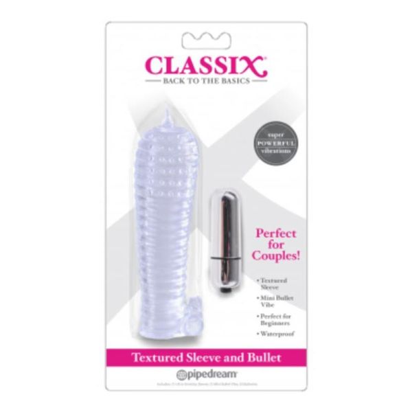 Classix Dua Textured Sleeve and Mini Bullet Clear