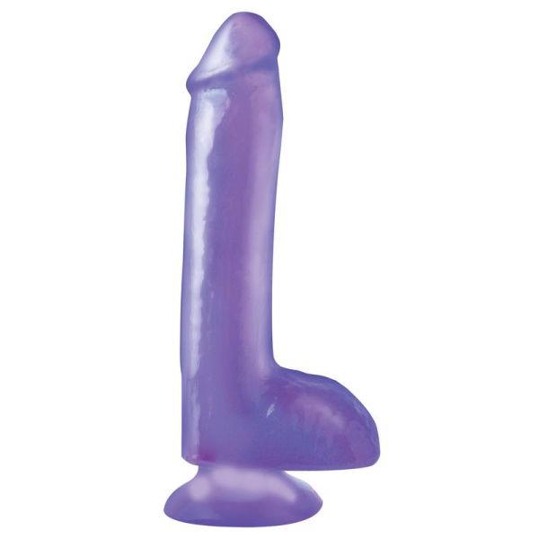 Basix Rubber Works gode avec testicules et ventouse - violet