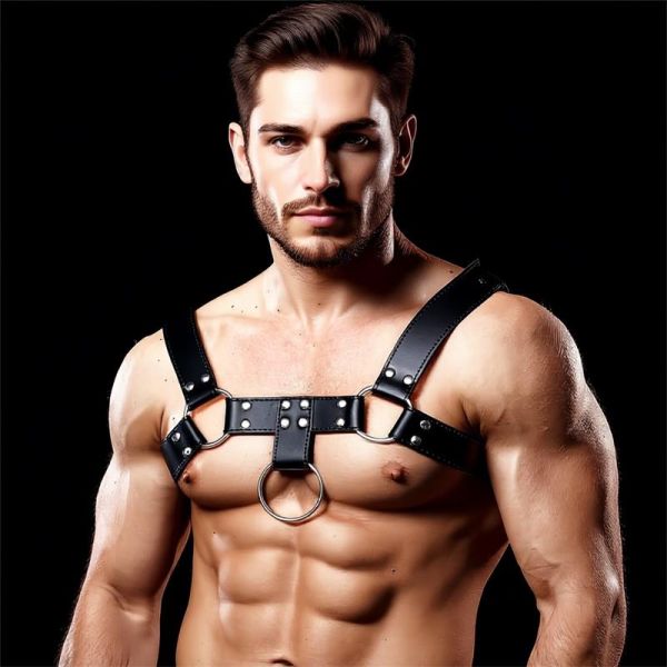 IntoYou Domine arnês de peito para homem, couro vegano