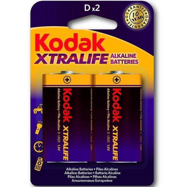 Kodak Xtralife Alkaline Battery D LR20 Blister of 2