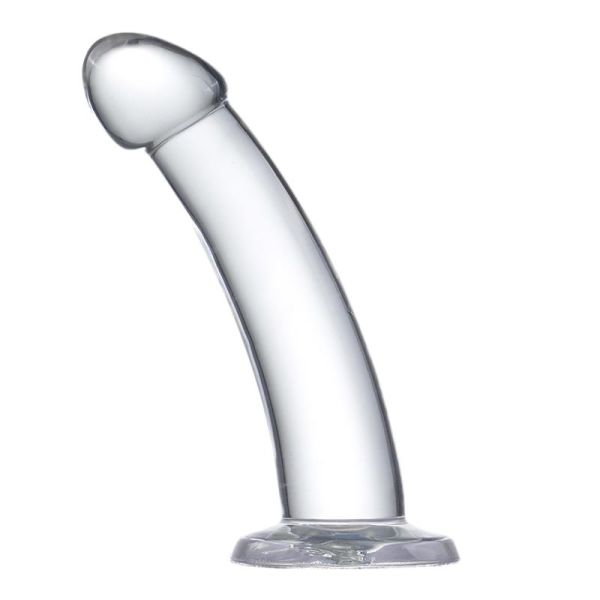 Glazed Curved Dildo Crystal Material 14 cm