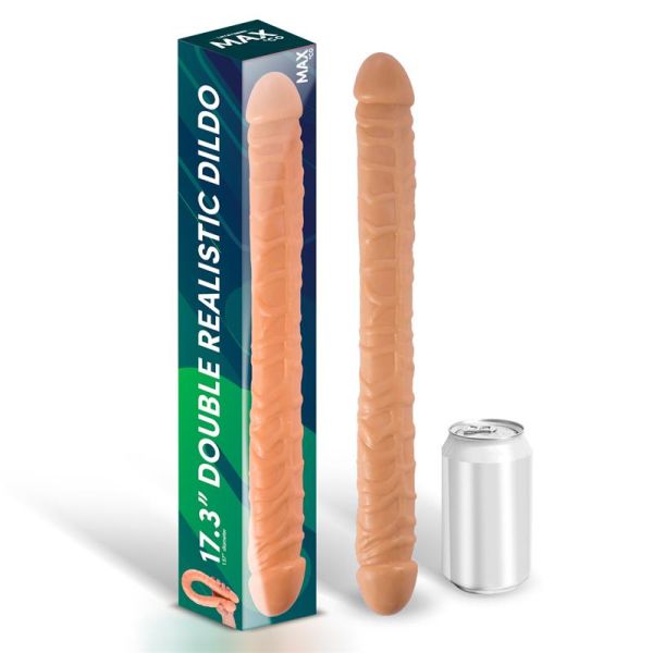 Max & Co Trent Double Realistic Dildo Flesh 17,3" - 44 cm