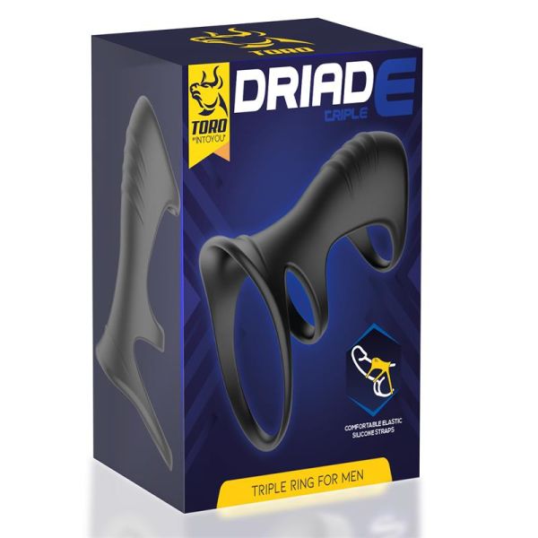 Minothor Driade triple anneau en silicone pour homme
