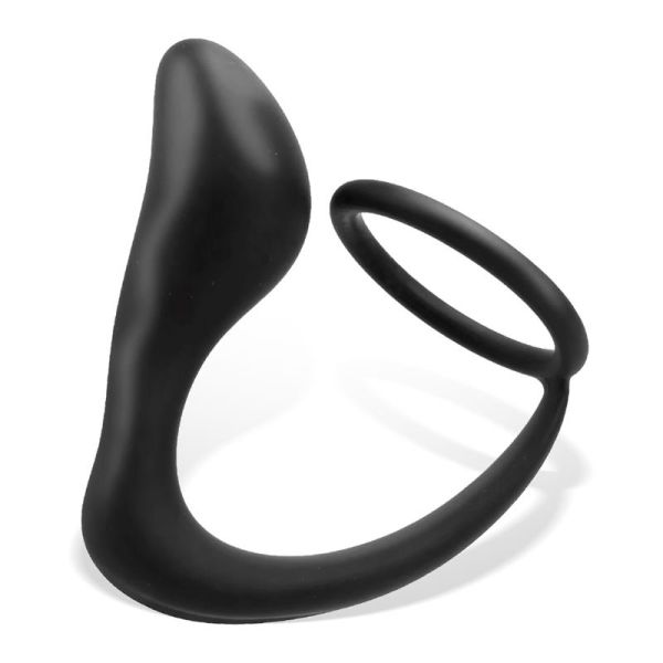 Tardenoche Randal Silikon-Analplug mit Penisring (Schwarz)