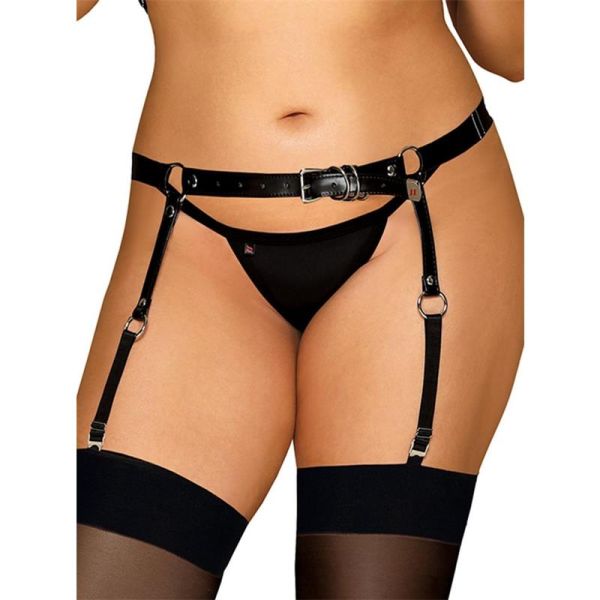 Obsessive porte-jarretelles réglable en simili-cuir Curvy XL/XXL