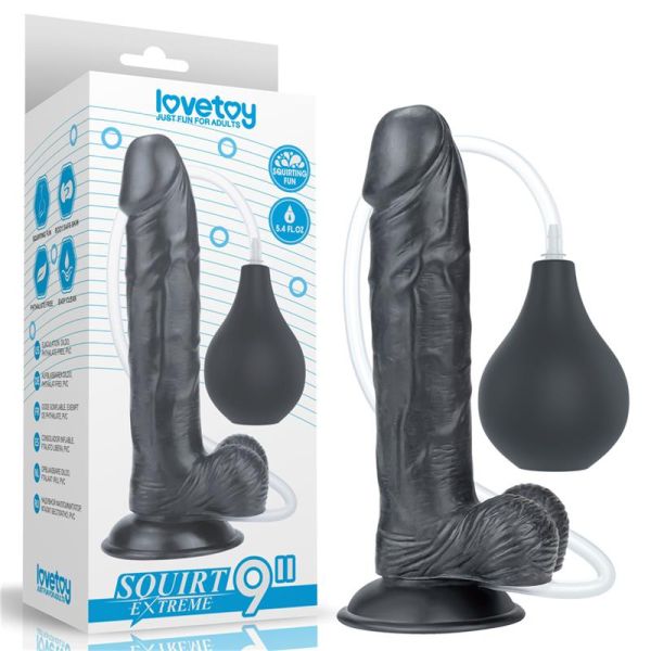 Lovetoy Dildo Squirting 10" (Black)