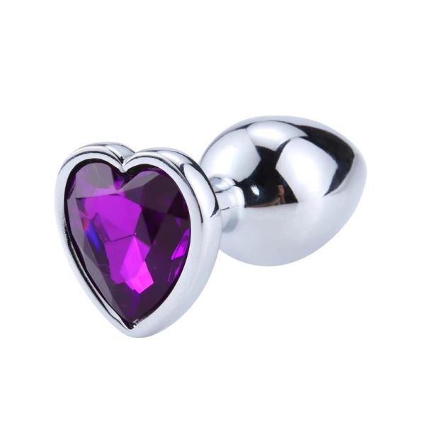 AfterDark Heart Shaped Butt Plug Purple Lavender Size S