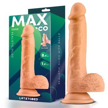 Max & Co Dean dildo realista com testículos 8,5" cor de pele