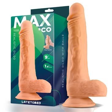 Max & Co Tod Realistic Dildo with Testicles 9" Flesh