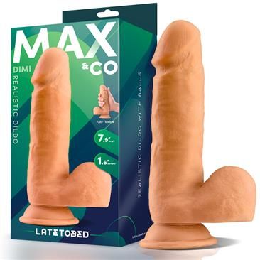 Max & Co Dimi dildo realista com testículos 7,9" cor de pele
