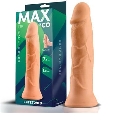 Max & Co Ted dildo realista 7,1" cor de pele