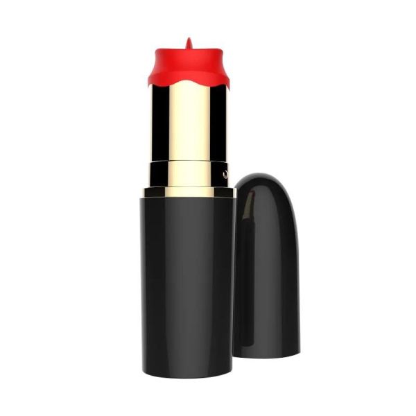 A-Gusto Lippenstift-Vibrator mit stimulierender Zunge (Schwarz)
