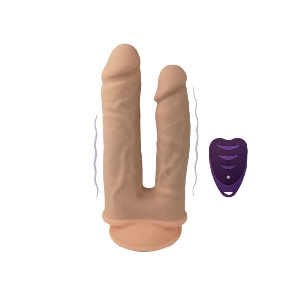 SilexD dildo de dupla penetração, 2 motores, 10 modos com comando
