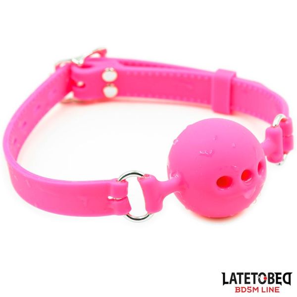 LateToBed bâillon boule respirant en silicone S - 4 cm (rose)