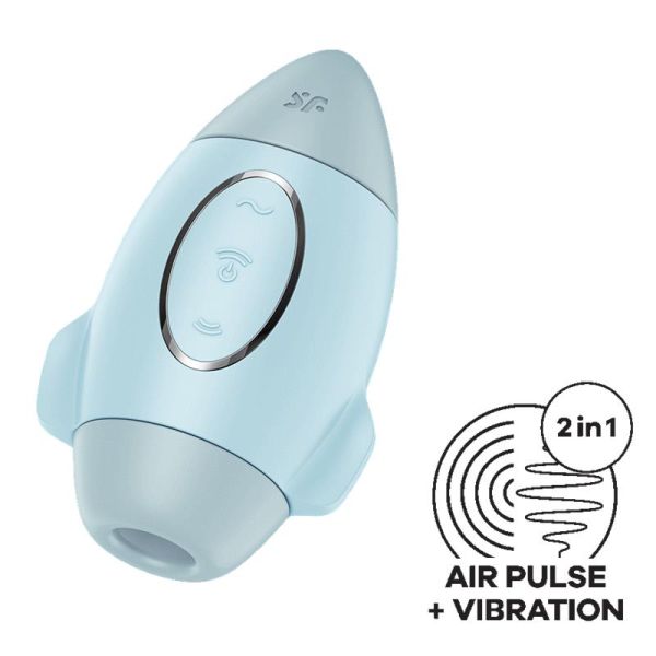 Satisfyer Mission Control Clit Sucker and Vibe (Blue)