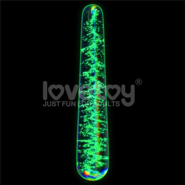 Lovetoy Glow in the Dark Glass Dildo Twilight Gleam Slim