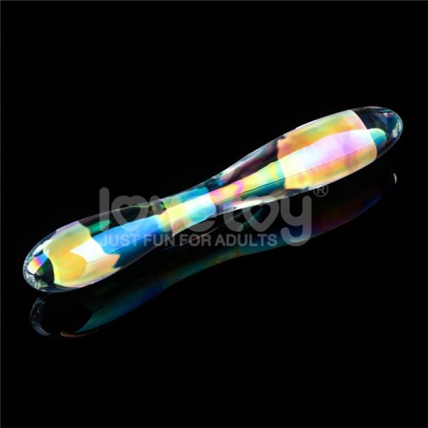 Lovetoy Glow in the Dark Glass Dildo Twilight Gleam