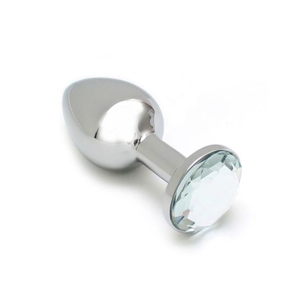 Rimba Sofia plug anal en métal avec bijou transparent
