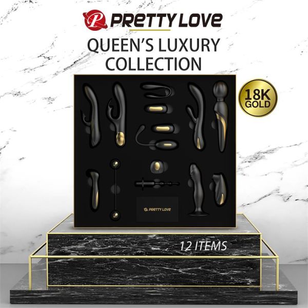 Pretty Love conjunto de luxo Queens com 12 brinquedos, preto e 18k (ouro)