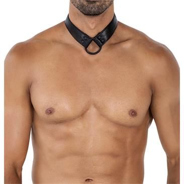 Cut4men BL4CK08 C-Ring Body Collar Blackleatherlike One
