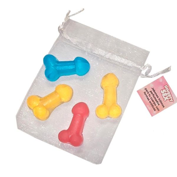 Diverty Sex Set of 4 Mini Penis-Shaped Soaps Colors
