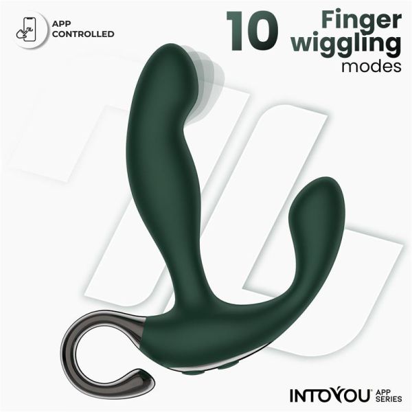 IntoYou Greeny massajador de próstata com dedo oscilante
