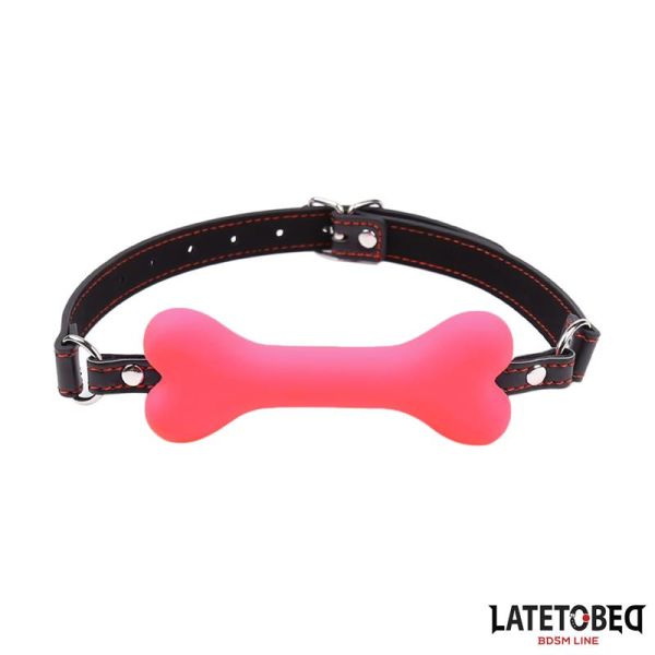 LateToBed Bone Gag Pink Adjustable