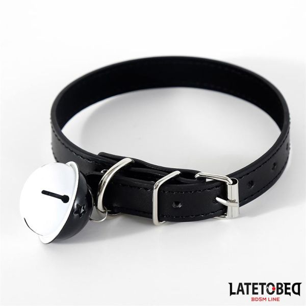 LateToBed collier réglable à grelot, noir