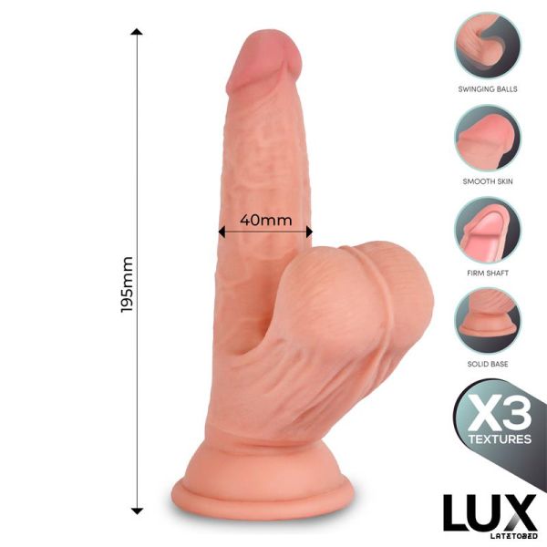 Lux Lars Triple Density dildo com testículos oscilantes