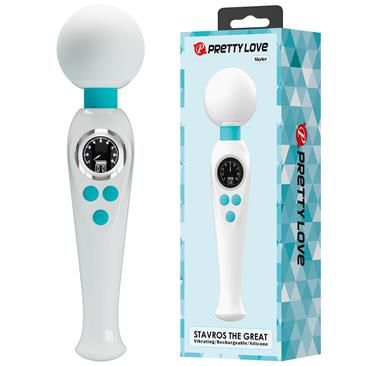 Pretty Love Skyler Massager Wand with Digital Screen (White)