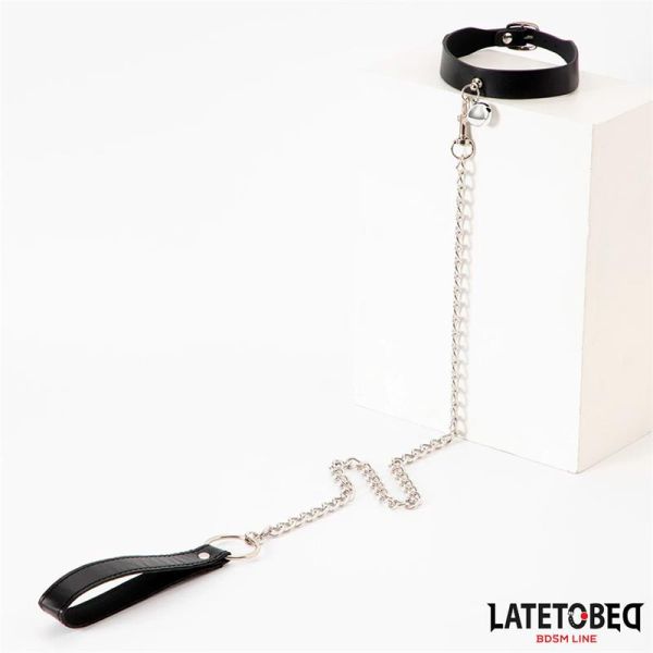 LateToBed collier à grelot avec laisse