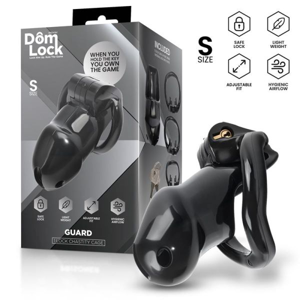 Domlock Guard Chastity Cage with Internal Lock Size S