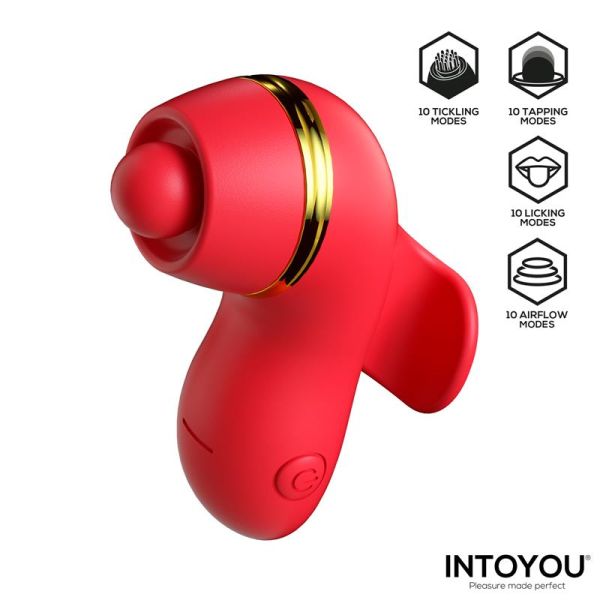 IntoYou Beeny Stimulator mit 4 Aufsätzen, Saugen und Klopfen