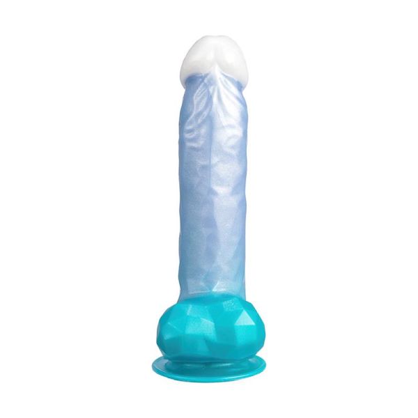 SilexD Liquid Silicone Angel Blue Dildo 8"