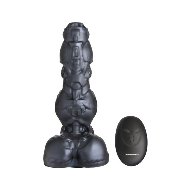 Creature Cocks Cyborg Cock Thrusting and Vibrating Metal Dildo