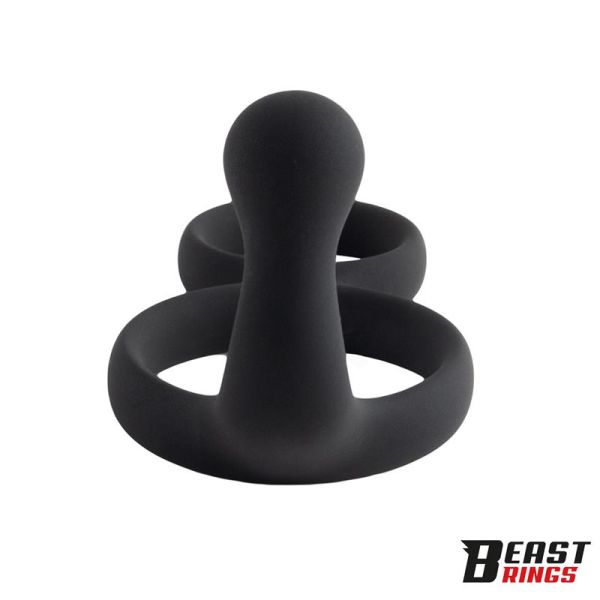 Beast Rings double anneau pénien en silicone plein 50/40 mm