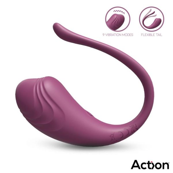 Action Luvia Vibrating Purple Egg w/Remote Cl.120