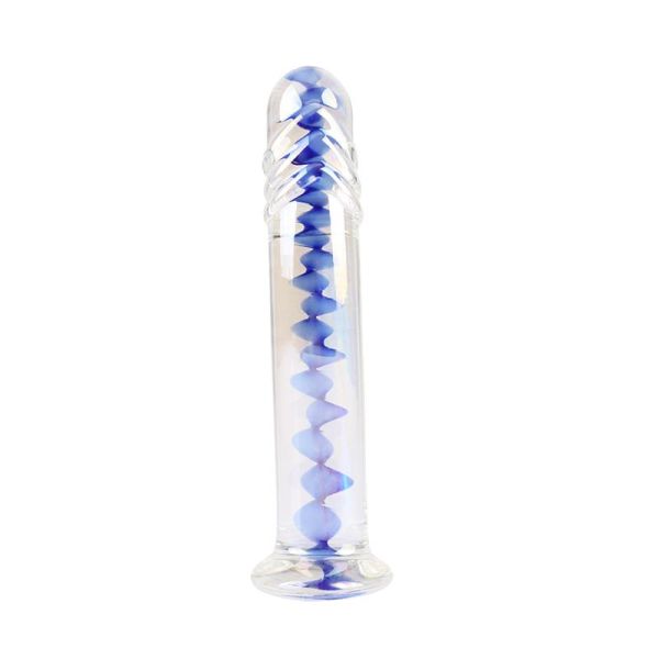 Chisa Anal Swirl Glass Dildo 6.7"
