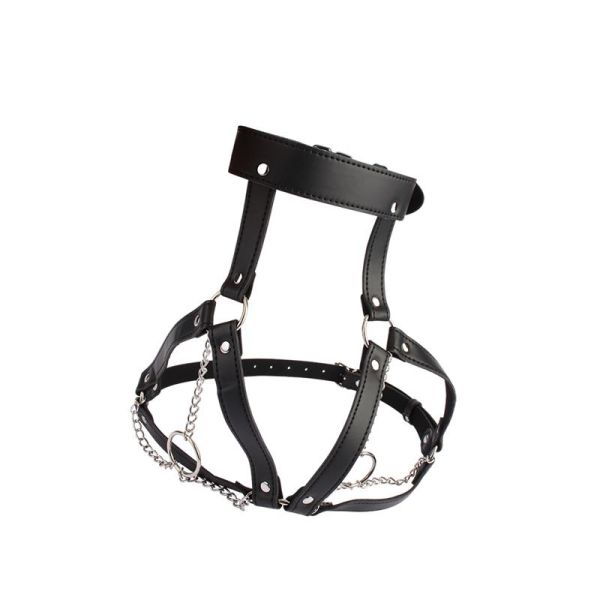 Chisa Breast Harness with O Ring Chains - Abbigliamento fetish in pelle