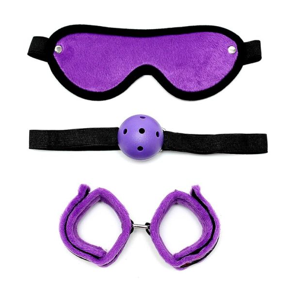 Bondage Play 3 Pieces Bondage Set (Purple)
