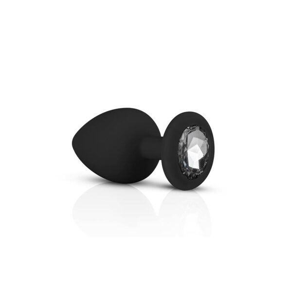 Pack 3 Butt Plug  with Crystal Silicone Black - Image 4